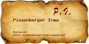 Pissenberger Irma névjegykártya
